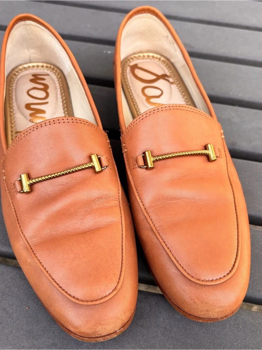 Sam Edelman Woman’s Cognac Leather Bit Loafers - Picture 9 of 11